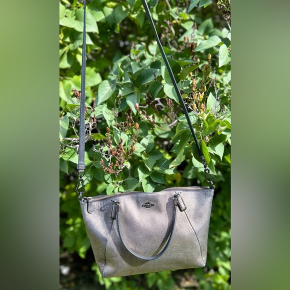 COACH Kelsey Satchel Metallic Leather - Picture 2 of 15